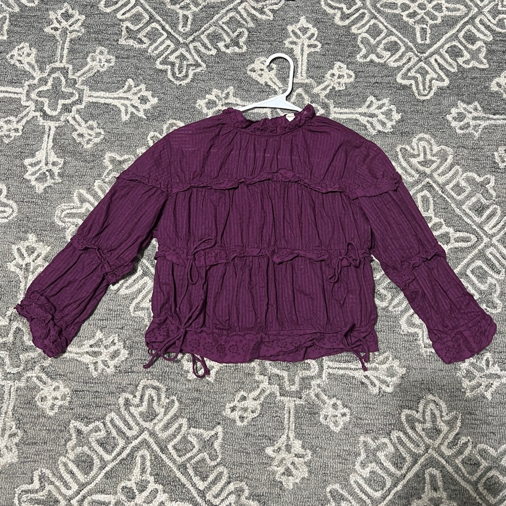 Chelsea & Violet Purple Ruffle Blouse